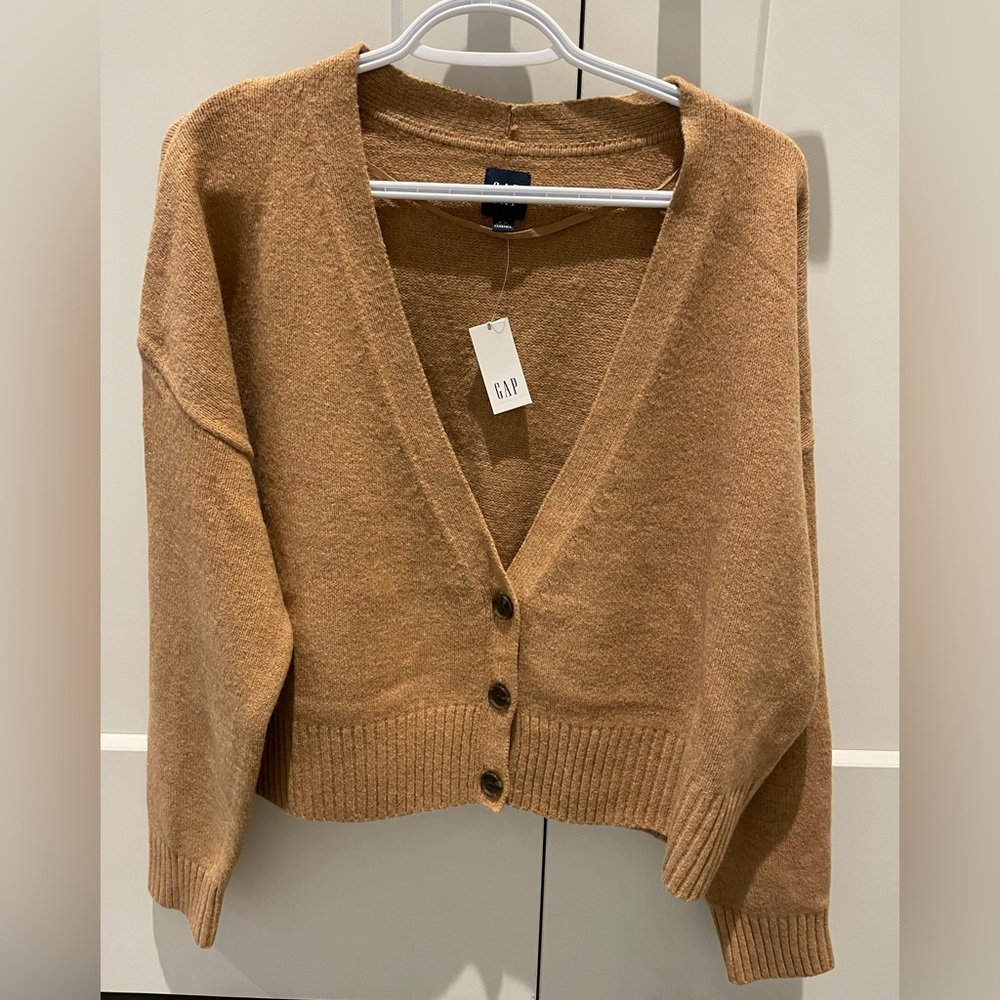 Camel toned Cropped Cardigan from Gap. XL. Super soft.